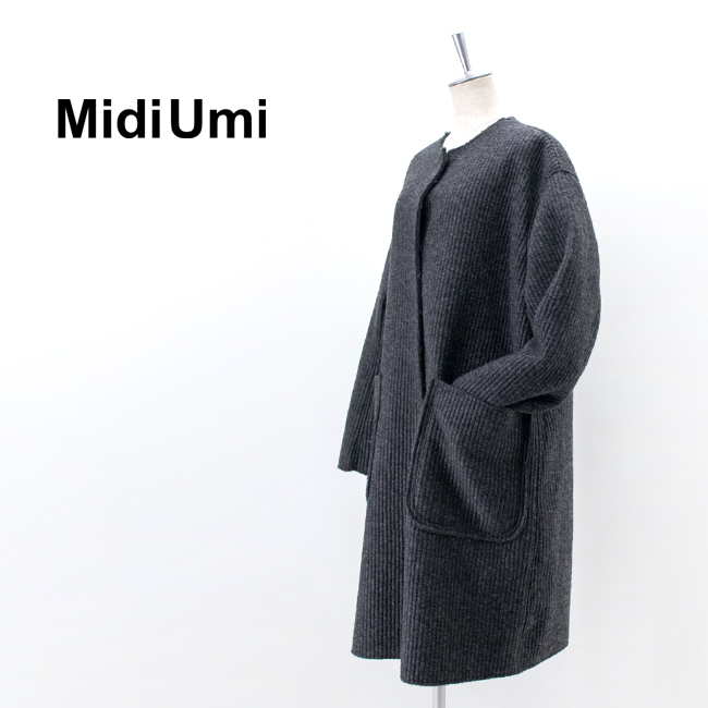 ミディウミ Midi-Umi】 ノーカラー リバーシブル コート | www