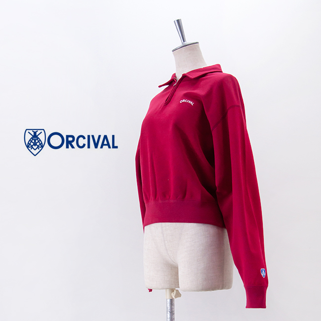 ORCIVAL オーシバル レディース コットン裏毛 ハーフジッププル