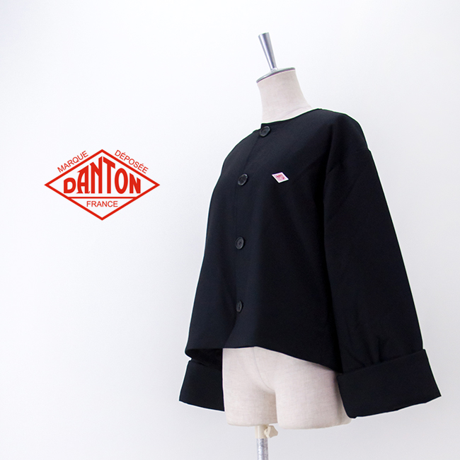 DANTON（ダントン）サイズ34 ノーカラージャケット Danton（ダントン） ノーカラージャケット 34 ブラウン レディース