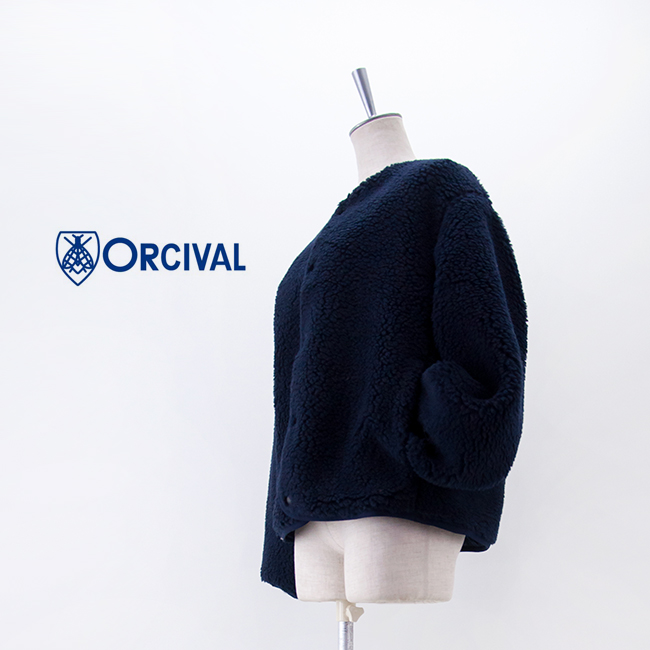 ORCIVAL オーシバル レディース ボアフリース ノーカラーブルゾン［OR