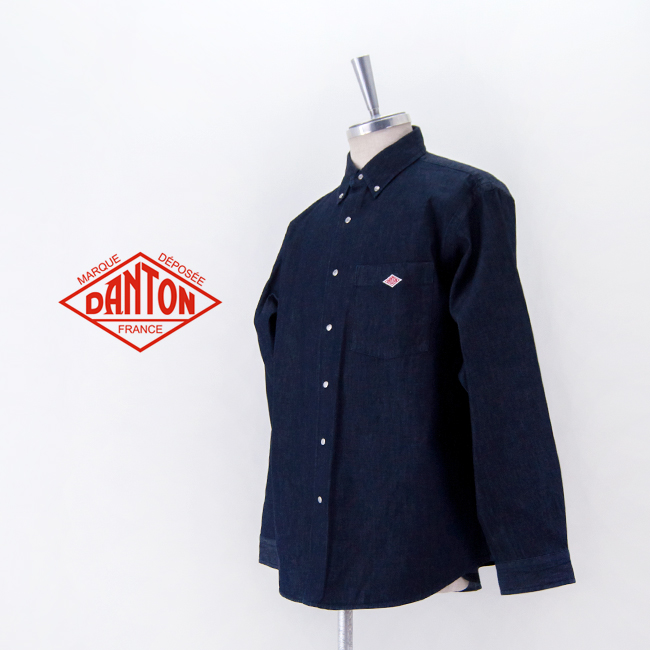 DANTON ダントン メンズ ダンガリー 長袖ボタンダウンシャツ［DT