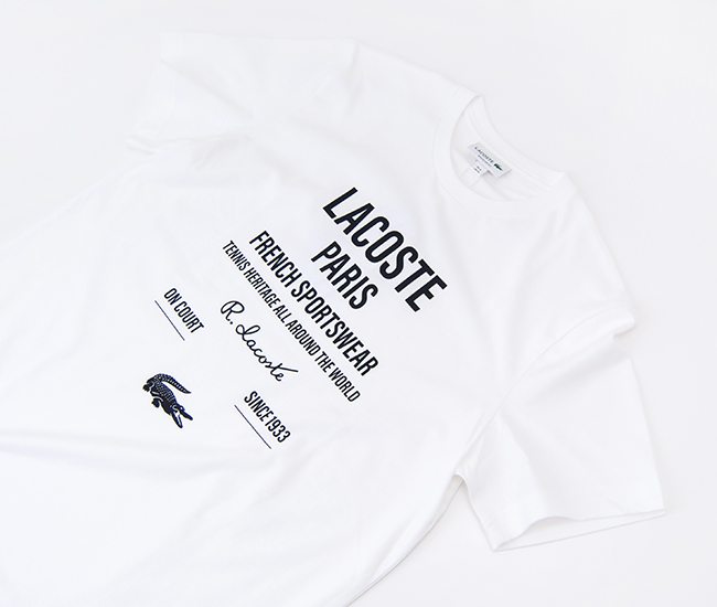 SOLDOUT】LACOSTE ラコステ ユニセックス タイポグラフィTシャツ