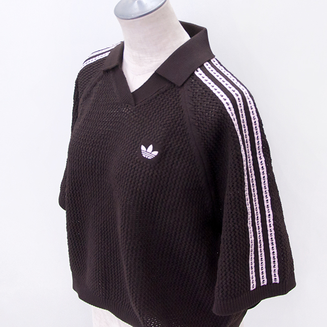 adidas ニットポロシャツ XL ☆送料・関税込☆adidas☆WAFFLE KNIT☆ワッフルニット☆ (adidas
