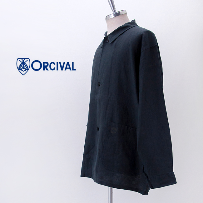 SOLDOUT】ORCIVAL オーシバル メンズ リネン カバーオールシャツ［OR